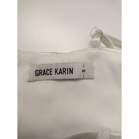 Grace Karin Women's White Asymmetrical Dress Size Small - Picture 6 of 8